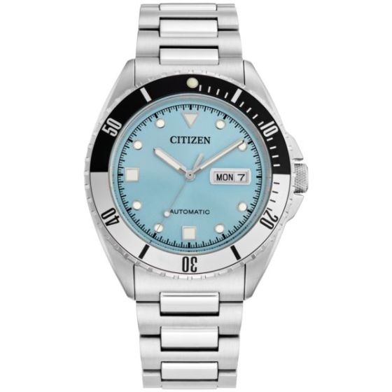 Men's Sport Luxury AUTO Stainless Steel Bracelet watch, Light Blue dial