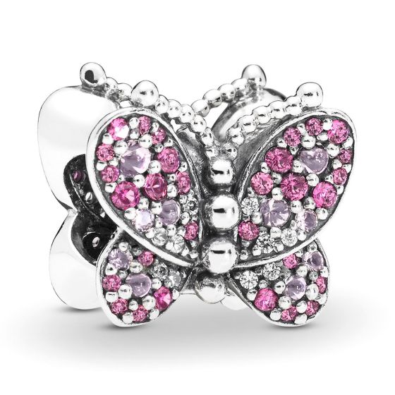 Dazzling Pink Butterfly Charm