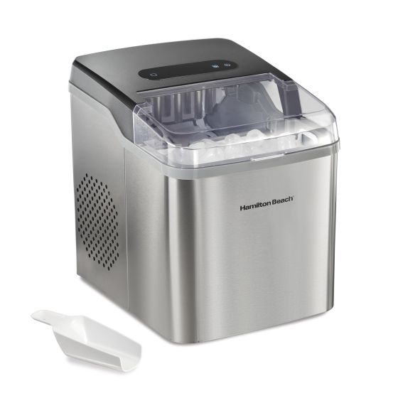 Compact Countertop Ice Maker Stainless Steel