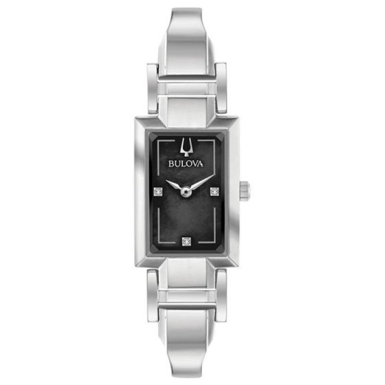 Ladies Watch Diamond Accent Black Mother of Pearl