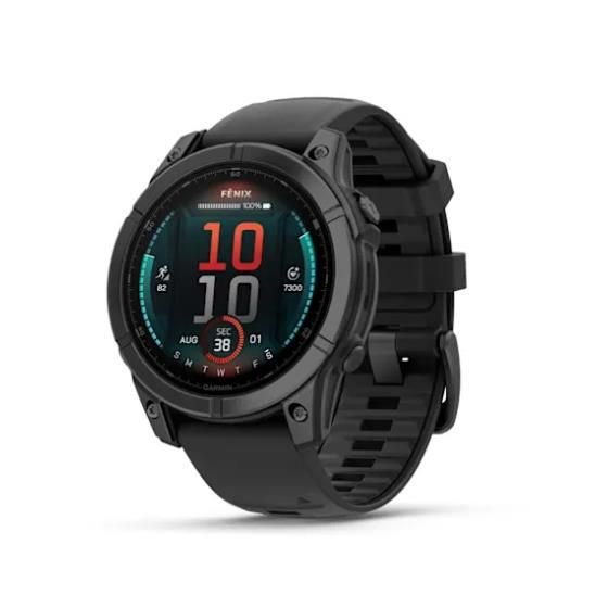 fenix E  47 mm, AMOLED - Slate Gray Steel with Black Silicone Band