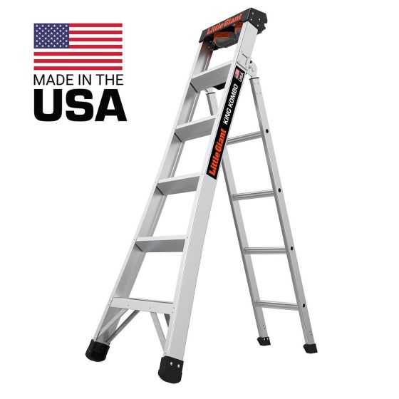 King Kombo 2.0 Pro 6ft Aluminum Ladder w/ Wall Pad