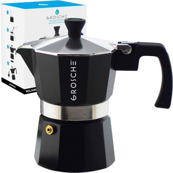 Stovetop Espresso Coffee Maker: Milano - Charcoal, 3 cup