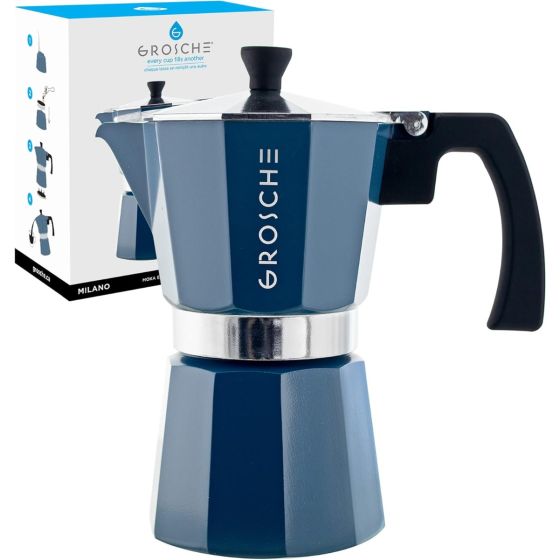 Stovetop Espresso Coffee Maker: Milano - Blue, 6 cup