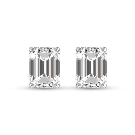 Lab Grown 1/2 CT Emerald Cut Diamond Earrings