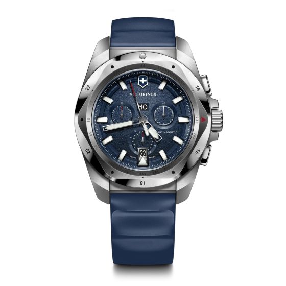 I.N.O.X. Chrono, 43mm, Blue Dial, Blue Rubber Strap