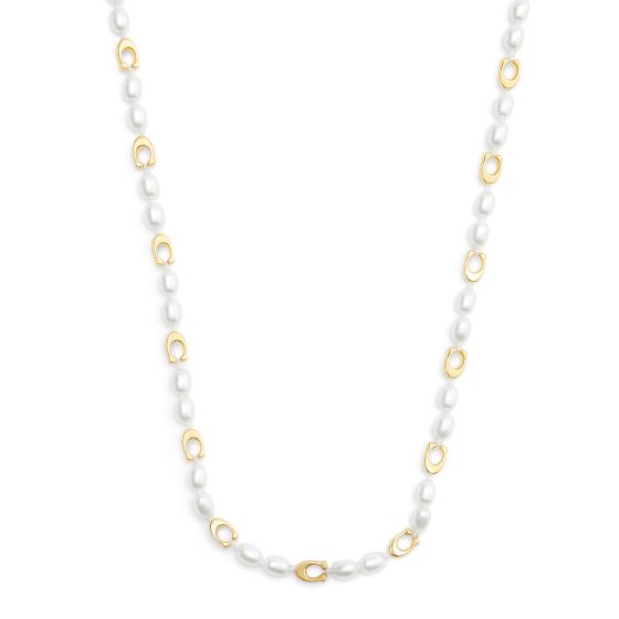Heritage Charming Charms Pearl C Necklace - Gold