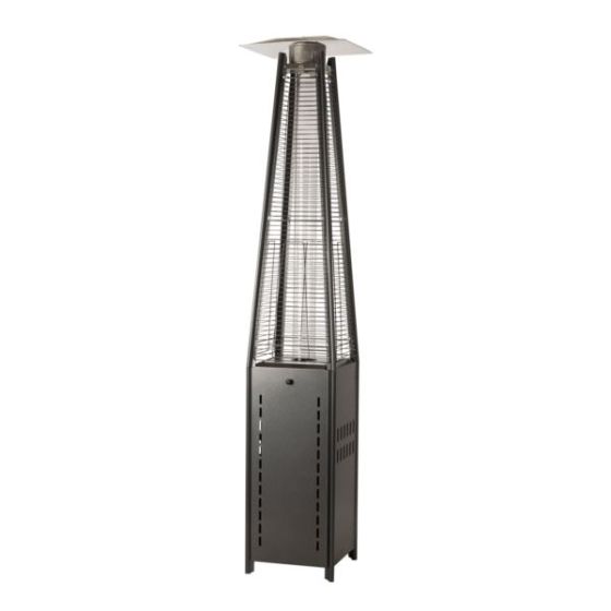 Square Pyramid Flame Patio Heater Hammered Platinum