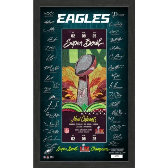 Philadelphia Eagles Super Bowl LIX Champions Signature Ticket Frame