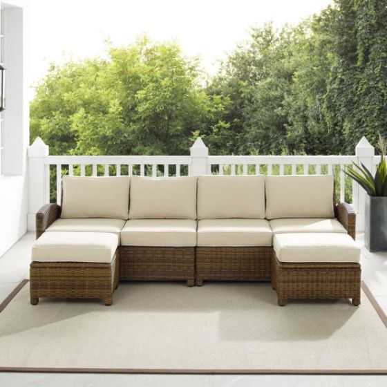 Bradenton 4Pc Wicker Outdoor Sectional Patio Furniture Set