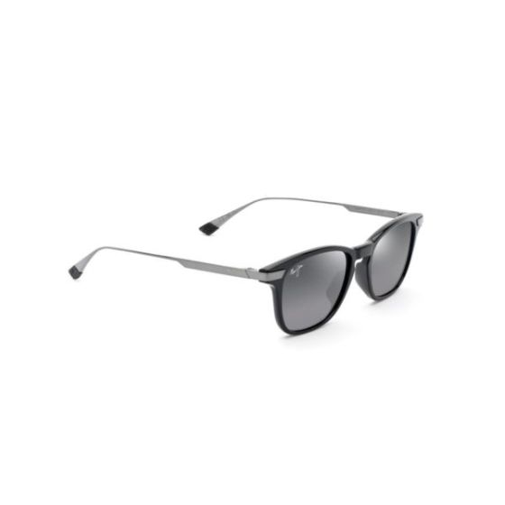 Mana'olana Polarized Sunglasses Shiny Black Frame Neutral Gray Lens