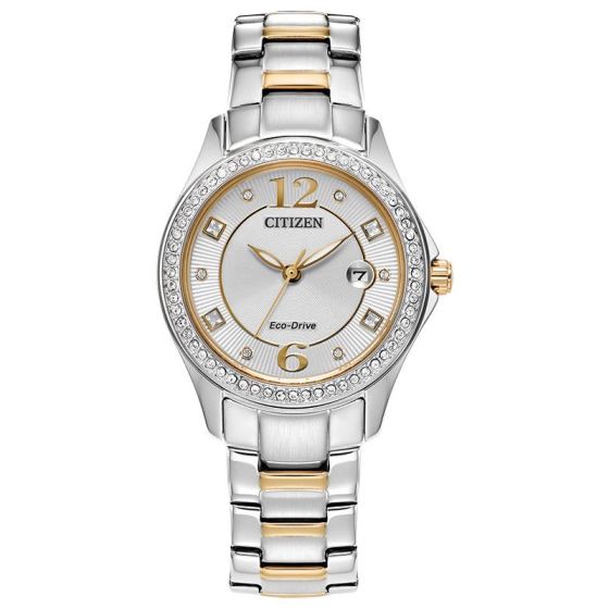 Citizen Ladies' Crystal Stainless Steel Bracelet watch, Silver-Tone dial