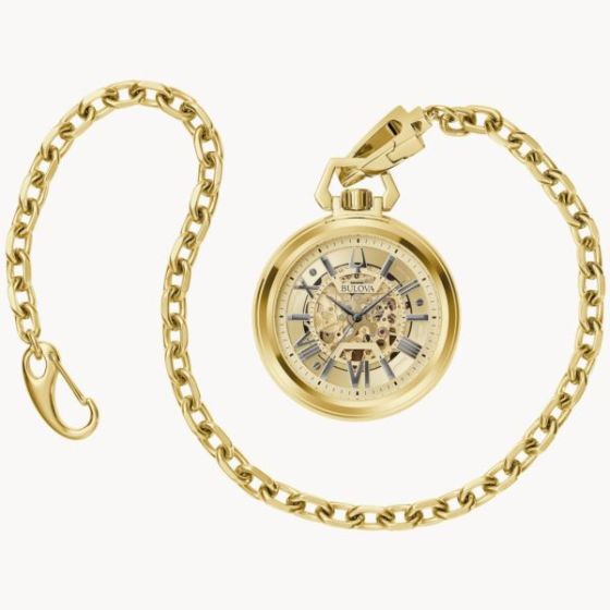 Sutton Gold-Tone Stainless Steel Automatic Pocket Watch Gold Dial