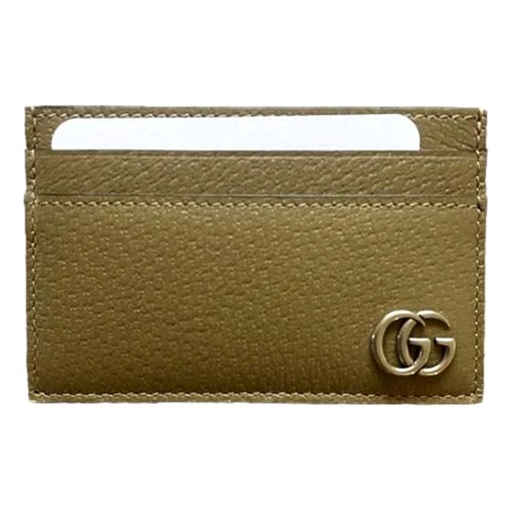 Gucci Marmont GG Khaki Green Leather Card Case Wallet