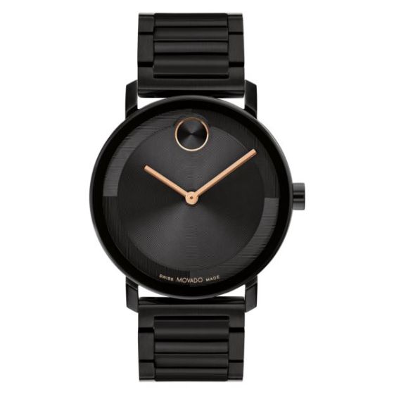 Men's Bold Evolution 2.0 Rose Gold & Black Ion-Plated Watch Black Dial
