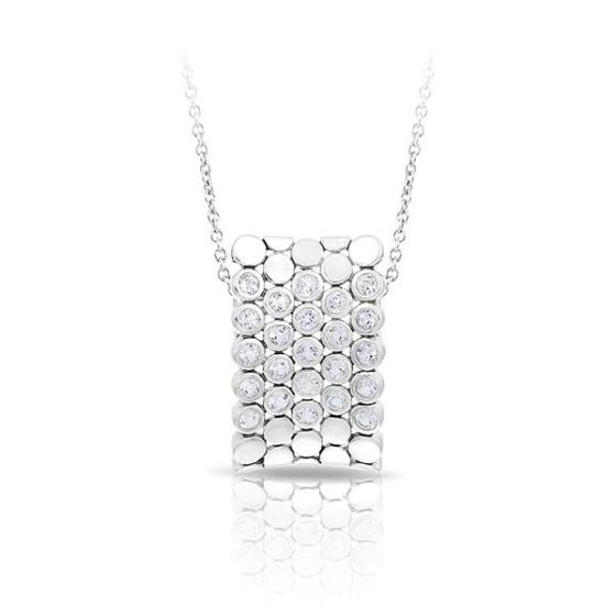 Belle Etoile Round Cubic Zirconia studded Shimmer Earring - 925 SterlingSilver with chain
