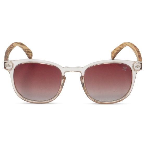 Rae Zebrawood Sunglasses Wooden Sunglasses Black Frame / Green Lens