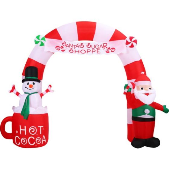 9-Ft. Wide Pre-Lit Inflatable Candy Cane Arch Outdoor Christmas Decoration