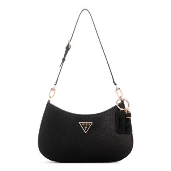 Noelle Top Zip Shoulder Bag - Black