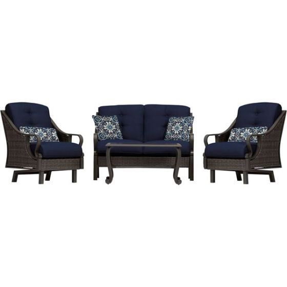 Ventura 4-Piece Patio Set in Navy Blue