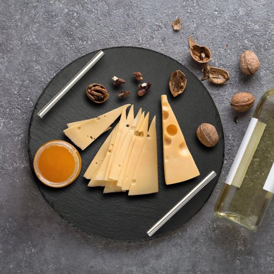 Round Slate Stone Serving Tray