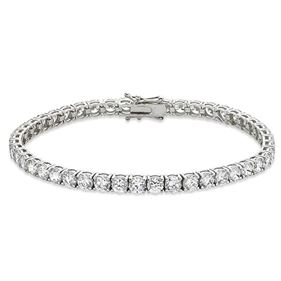 PARIKHS Round Diamond Tennis Bracelet in 14K White Gold 5.00ct, Color-JK, Clarity - I2 I3