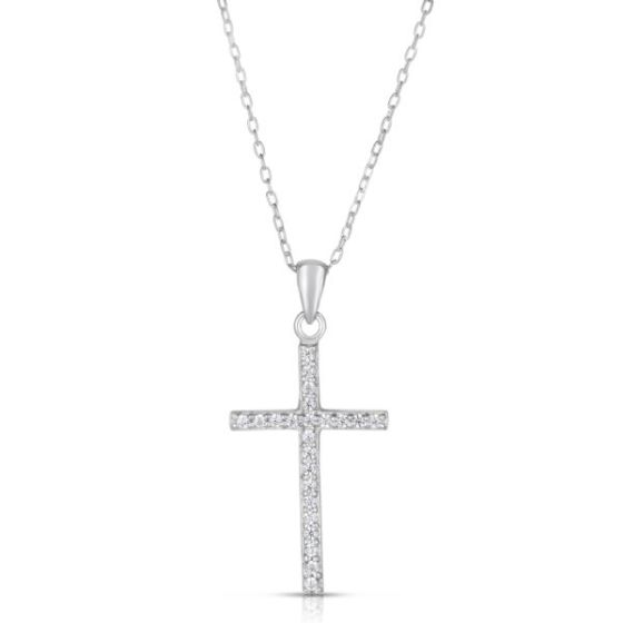 White Topaz Cross Necklace