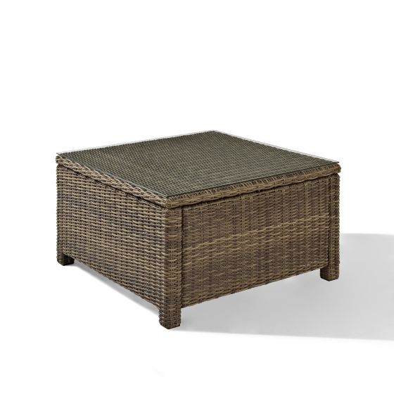 Biltmore Outdoor Wicker Sectional Glass Top Coffee Table