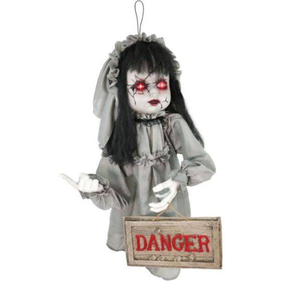 Animatronic Haunted Victorian Child Groundbreaker with Lights and Sound, Indoor/Covered Outdoor Hall