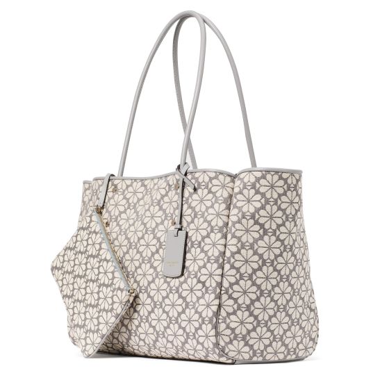 Spade Flower Jacquard Large Everything Tote - Grey Multi