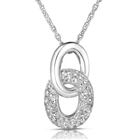 White Topaz Chain Link Necklace