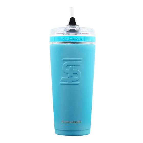 IceShaker 26oz Insulated Stainless Steel Shaker Bottle- Flex Lid w/Straw-CaribbeanBlue