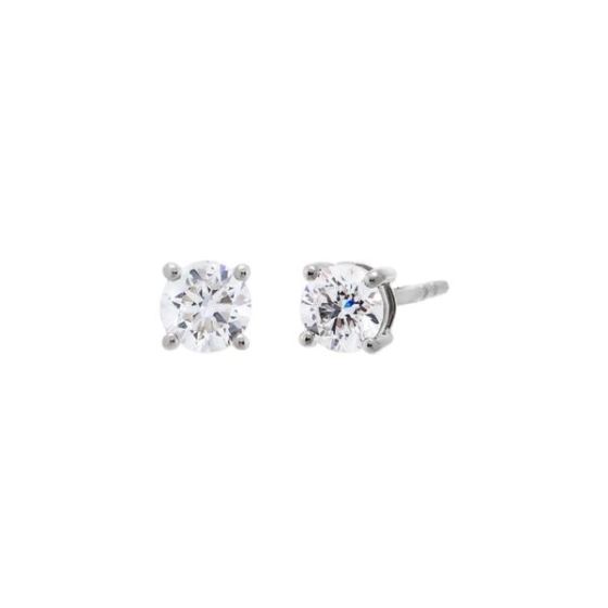 Lab Grown Solitaire 4 Prong Earring 14K Size 0.50 CT
