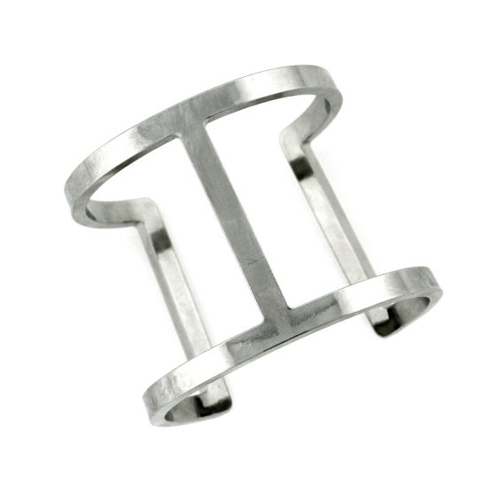 Silver Tone Cut Out Cuff Bracelet