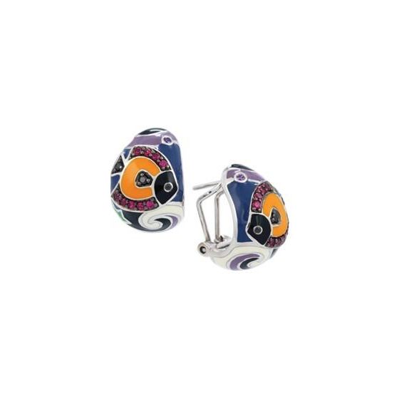 Belle Etoile Round MultiColor Cubic Zirconia studded Under the Sea Earrings - 925 SS.