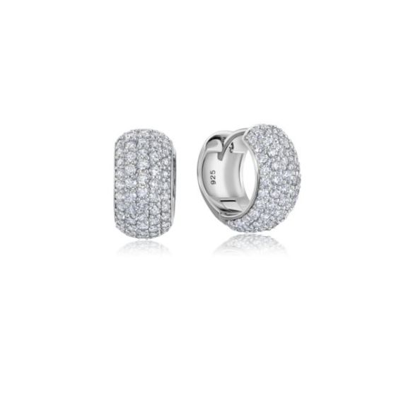 Crislu Small Pave Huggie Hoop Earrings
