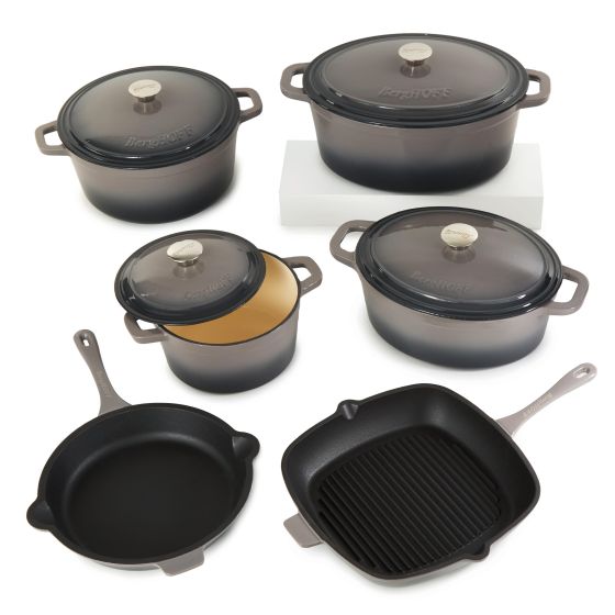 Neo 10pc Cast Iron Cookware Set, Oyster