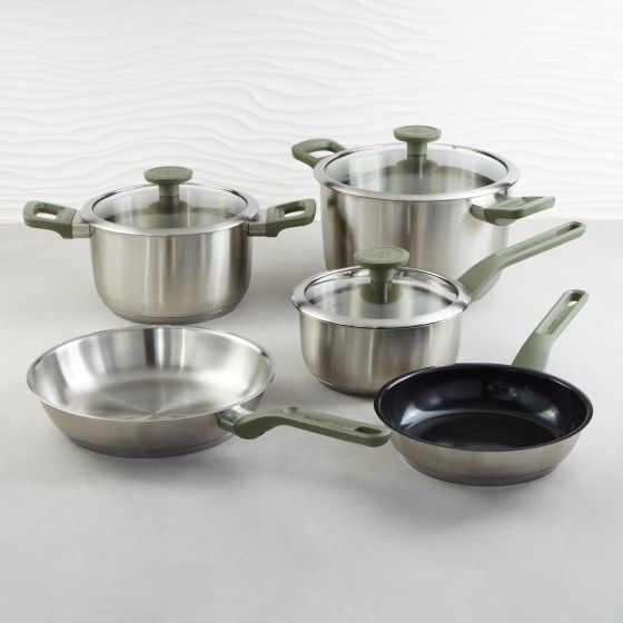 Leo Bolt 8pc Recycled SS Cookware Set