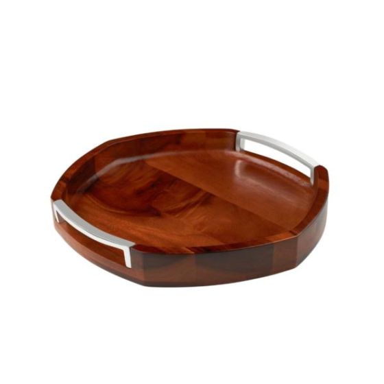 Rivet Wood Handled Tray