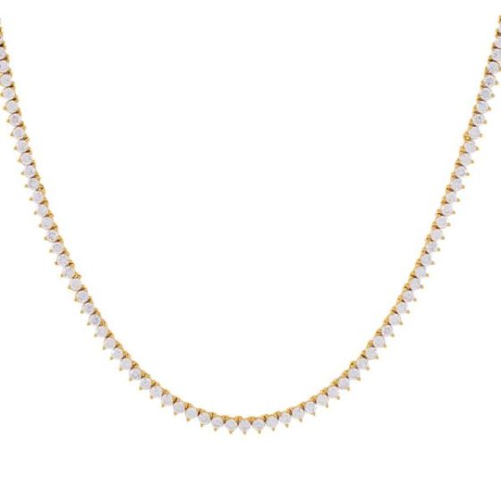 Three Prong Tennis Necklace Size 15