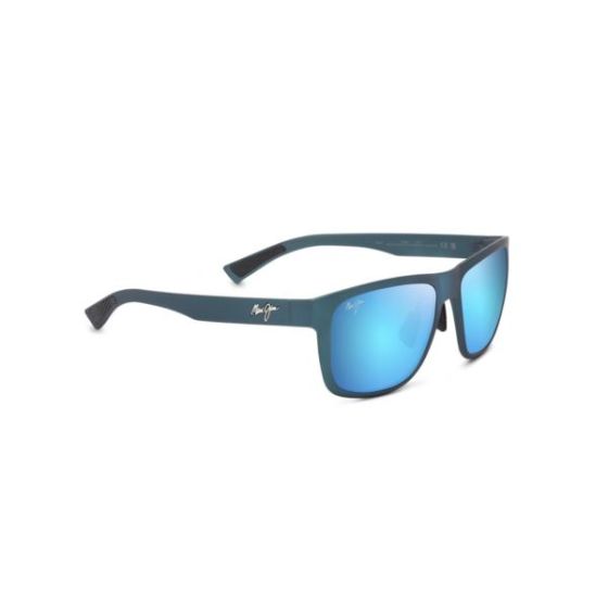 Puakea Polarized Sunglasses Teal-Blue Frame Blue Hawaii Lens