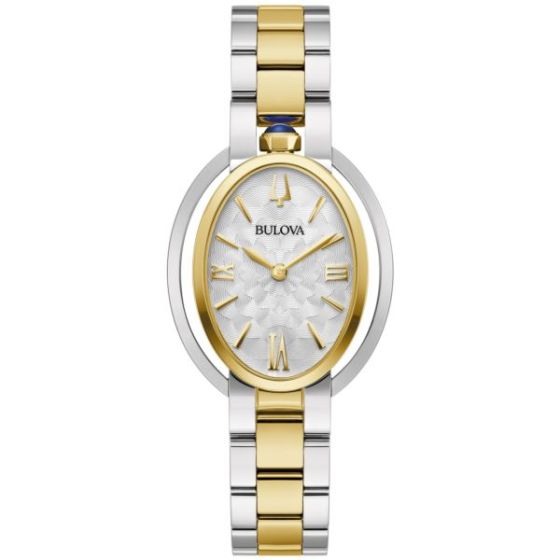 Ladies' Rubaiyat Two-Tone Stainless Steel Oval Watch Silver Dial