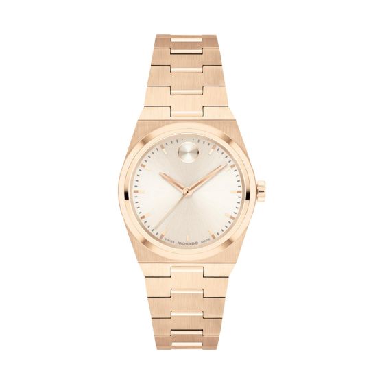 Ladies Bold Quest Mini Rose Gold-Tone Stainless Steel Watch Champagne Dial