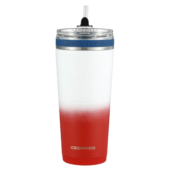 IceShaker 26oz Insulated Stainless Steel Shaker Bottle- Flex Lid w/Straw-USA