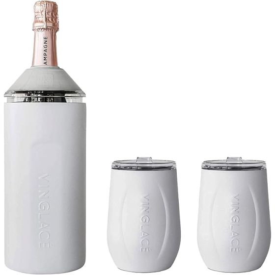 Vinglace Wine Chiller and Glass Gift Set Stone