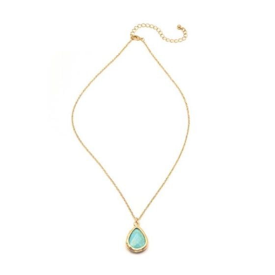 Turquoise Teardrop Pendant Necklace