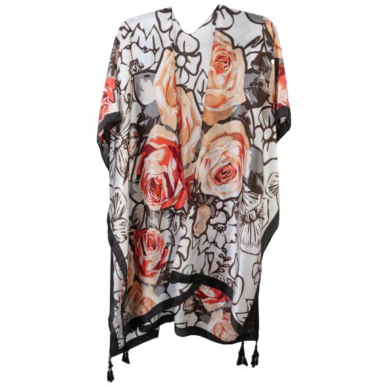 Abstract Floral Rose Kimono