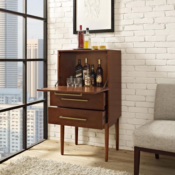 Everett Spirit Cabinet In Mahogany Finish