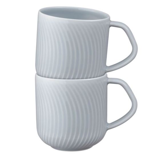 Denby Arc Grey Set Of 2 Large Mugs