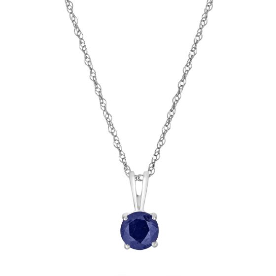 LALI Jewels 14K White Gold Sapphire Pendant With Chain
